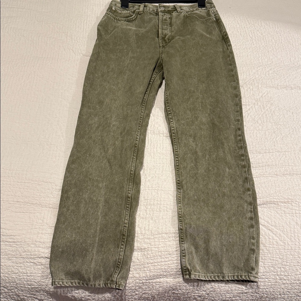 Topshop Olive Jeans multiple buttons